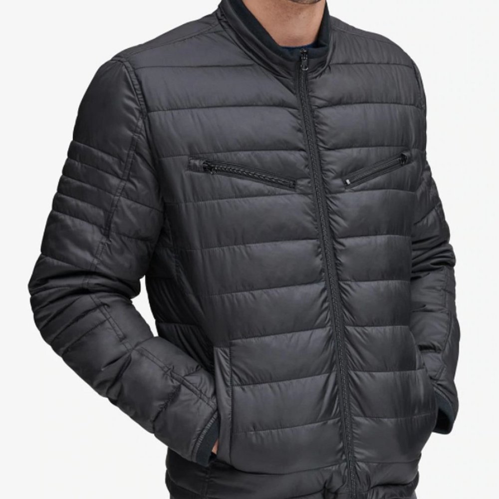 NWT Marc New York Men's Jacket XL Black Packable Faux Down Puffer Grymes Light